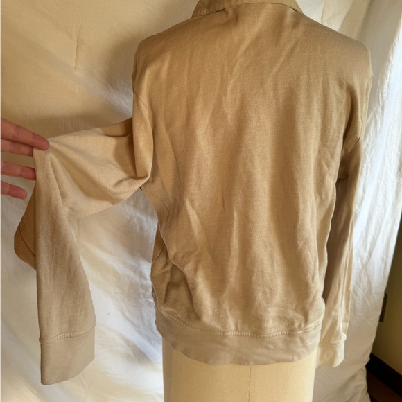 Toad&Co--Medium--Long-sleeved striped cream polo shirt - Picture 2 of 6